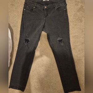 Torrid Distressed Charcoal Skinny Jeans